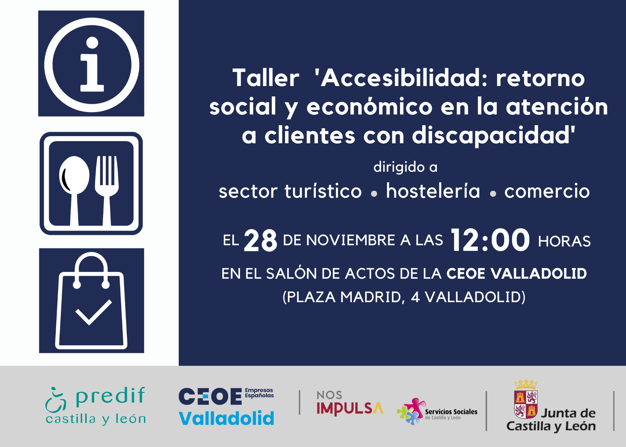 Cartel taller accesibilidad CEOE Valladolid