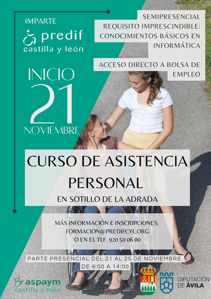 Cartel curso asistencia personal Sotillo de la Adrada