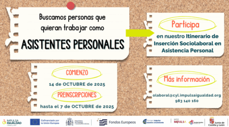 Ya puedes apuntarte a nuestro Itinerario de Inserción Sociolaboral en Asistencia Personal