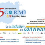 Imagen con el logo del 25 aniversario del CERMI CyL, día, lema, logos entidades y recorrido.