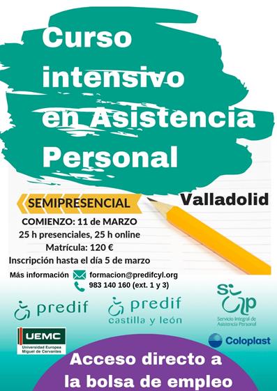 PREDIF CyL organiza una nueva formación semipresencial en Asistencia Personal para marzo
