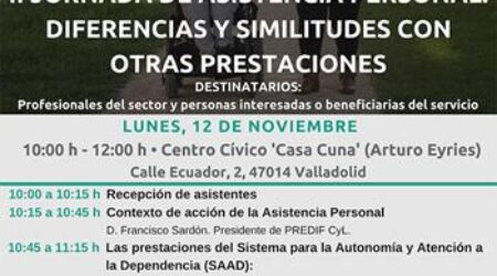 PREDIF Castilla y León organiza la ‘II Jornada de Asistencia Personal: diferencias y similitudes con otras prestaciones’